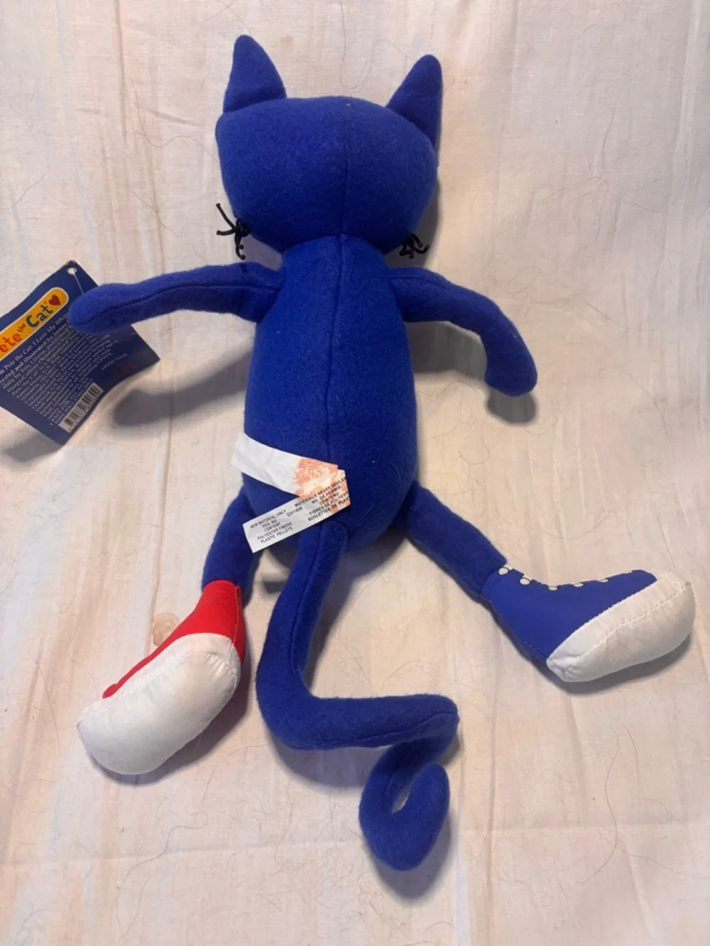 Original Pete the Cat Plush Toy - Blue with Red Heart and Multi-Colored Shoes